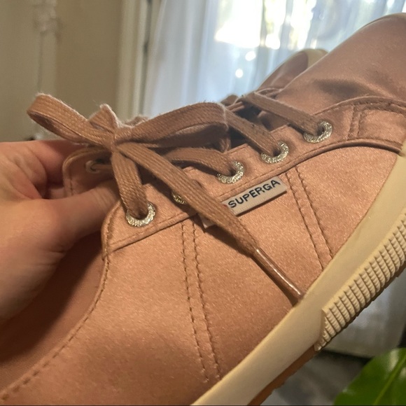 Dusty Rose Pink Satin Superga Sneakers, Size 7.5 EUC - Picture 3 of 4